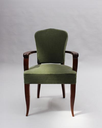 Gaston Poisson Fine French Art Deco Mahogany Armchair by Gaston Poisson