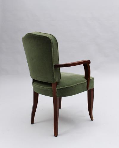 Gaston Poisson Fine French Art Deco Mahogany Armchair by Gaston Poisson