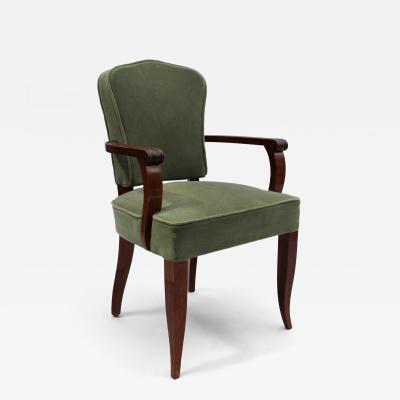Gaston Poisson Fine French Art Deco Mahogany Armchair by Gaston Poisson