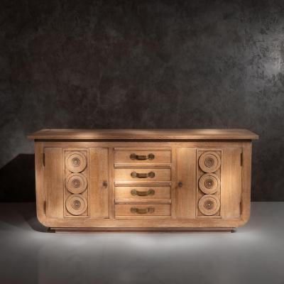 Gaston Poisson French Gaston Poisson Art Deco Oak Sideboard Buffet 1940