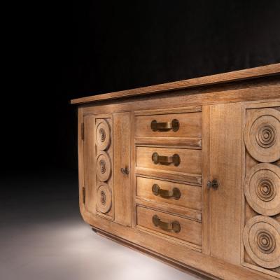 Gaston Poisson French Gaston Poisson Art Deco Oak Sideboard Buffet 1940
