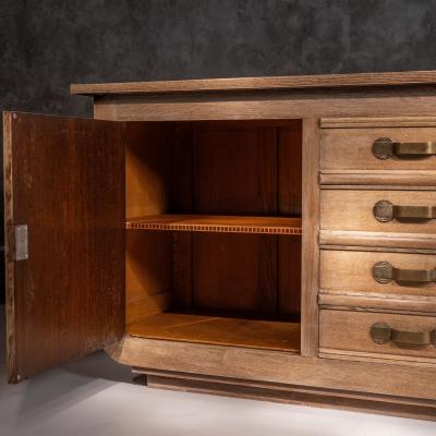 Gaston Poisson French Gaston Poisson Art Deco Oak Sideboard Buffet 1940