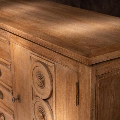 Gaston Poisson French Gaston Poisson Art Deco Oak Sideboard Buffet 1940