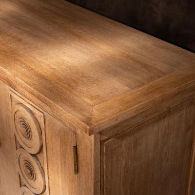 Gaston Poisson French Gaston Poisson Art Deco Oak Sideboard Buffet 1940