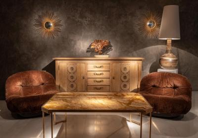 Gaston Poisson French Gaston Poisson Art Deco Oak Sideboard Buffet 1940