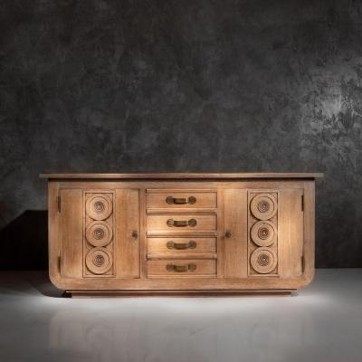 Gaston Poisson French Gaston Poisson Art Deco Oak Sideboard Buffet 1940