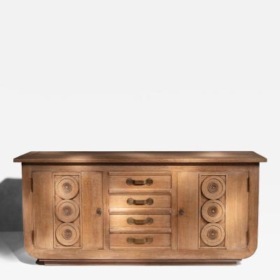 Gaston Poisson French Gaston Poisson Art Deco Oak Sideboard Buffet 1940