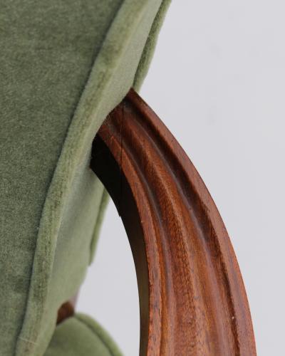 Gaston Poisson Pair of Fine French Art Deco Mahogany Armchairs by Gaston Poisson