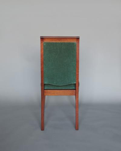 Gaston Poisson Set of 10 Fine French Art Deco Solid Mahogany Dining Chairs by Gaston Poisson