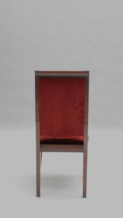 Gaston Poisson Set of 4 French Art Deco Mahogany Dining Chairs by Gaston Poisson