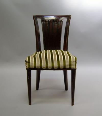 Gaston Poisson Set of Six French Art Deco Chairs by Gaston Poisson