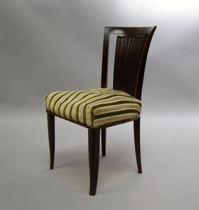 Gaston Poisson Set of Six French Art Deco Chairs by Gaston Poisson