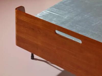 Gastone Rinaldi Gastone Rinaldi plywood metal and brass daybed by Rima Italy 1950s