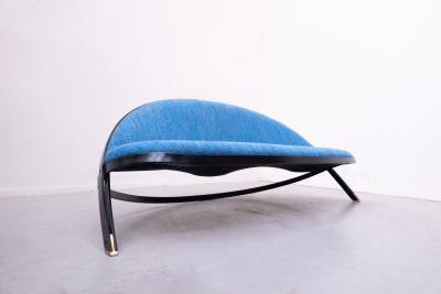 Gastone Rinaldi Gio Ponti Mid Century Blue Saturno Sofa by Gastone Rinaldi for Rima