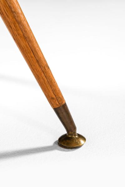 Gastone Rinaldi Pair of Easy Chairs in Oak Brass Leather Upholstery by Gastone Rinaldi 1954