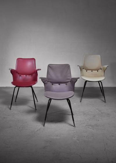 Gastone Rinaldi Set of 3 Gastone Rinaldi DU20 side chairs