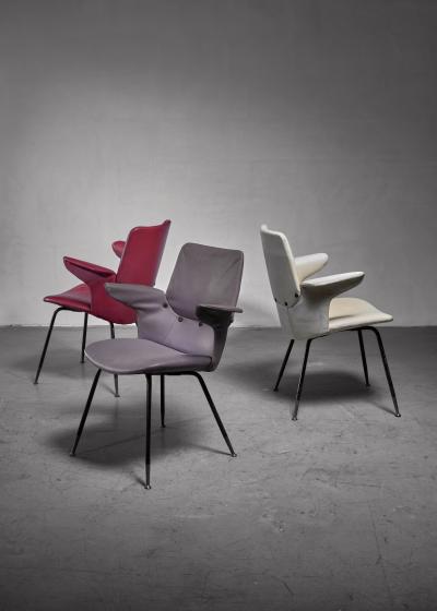 Gastone Rinaldi Set of 3 Gastone Rinaldi DU20 side chairs