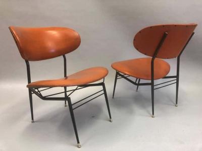 Gastone Rinaldi Two Pairs of Italian Mid Century Modern Lounge Chairs by Gastone Rinaldi