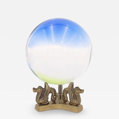 Gazing Ball in Tinted Glass on Stand