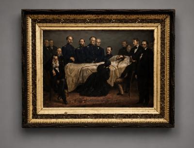 Gemalt Kromer A Kromer Bavarian active 19th century Death Bed of Lincoln 1867