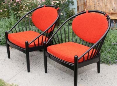Gemla Pair of Mid Century Swedish Bent Beech Wood Hoop Chairs