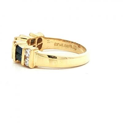Gemlok Sapphire and Diamond 18kt Band Ring