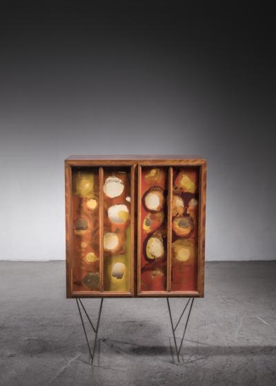 Gene Caples Gene Caples painted fiber cabinet