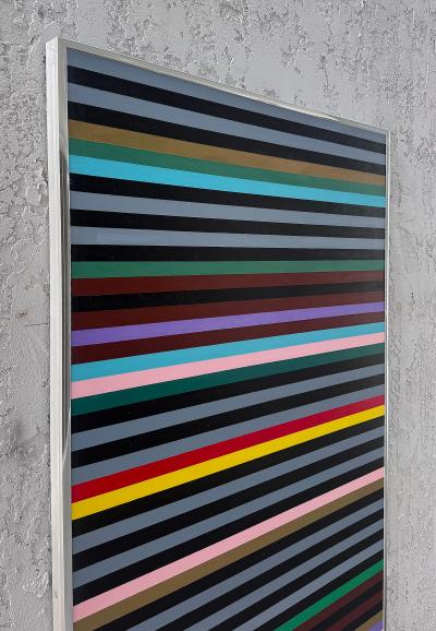 Gene Davis Mid century Hard Edge Colorful Lines Painting Gene Davis Manner Abstract