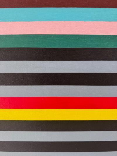 Gene Davis Mid century Hard Edge Colorful Lines Painting Gene Davis Manner Abstract