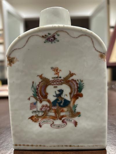 General Giles 1759 1825 Chinese Export Porcelain Armorial Tea Caddy