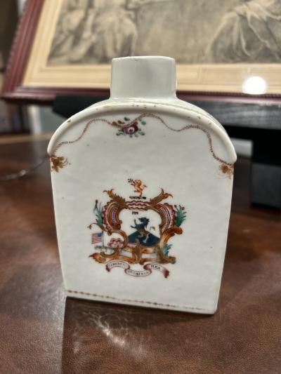 General Giles 1759 1825 Chinese Export Porcelain Armorial Tea Caddy