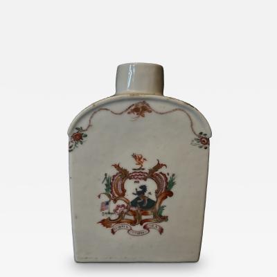 General Giles 1759 1825 Chinese Export Porcelain Armorial Tea Caddy 