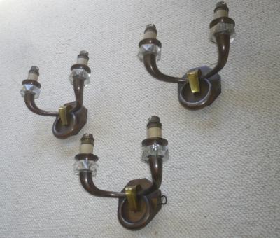 Genet et Michon Genet et Michon Set of 3 Bronze Sconces