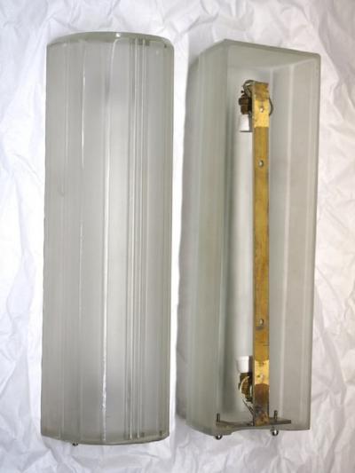 Genet et Michon Genet et Michon molded glass pair of sconces