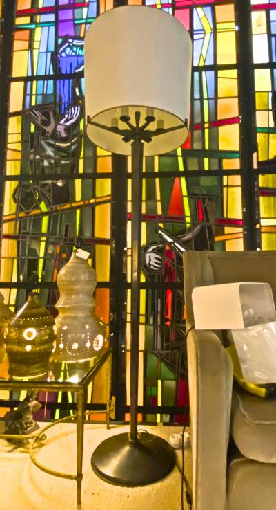 Genet et Michon Genet et Michon rarest cannonball patina rarest quality standing lamp