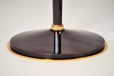 Genet et Michon Gun Metal Bronze Floor Lamp with Hexagonal Shaft France 1950s