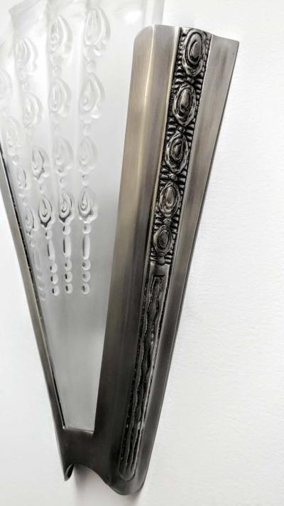 Genet et Michon Pair of French Art Deco Fan Sconces by Genet et Michon