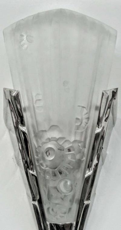 Genet et Michon Pair of French Art Deco Genet et Michon Wall Sconces