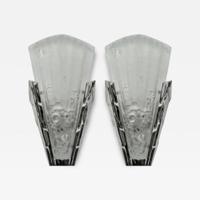 Genet et Michon Pair of French Art Deco Genet et Michon Wall Sconces