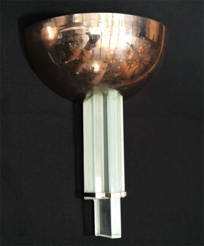 Genet et Michon Pair of Modernist Art Deco Wall Sconces by Genet et Michon