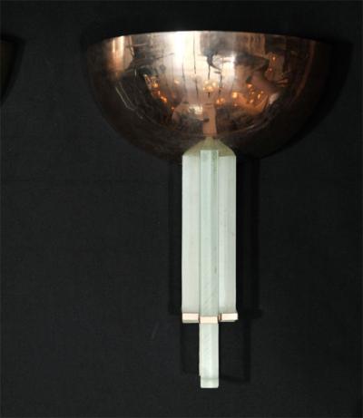 Genet et Michon Pair of Modernist Art Deco Wall Sconces by Genet et Michon