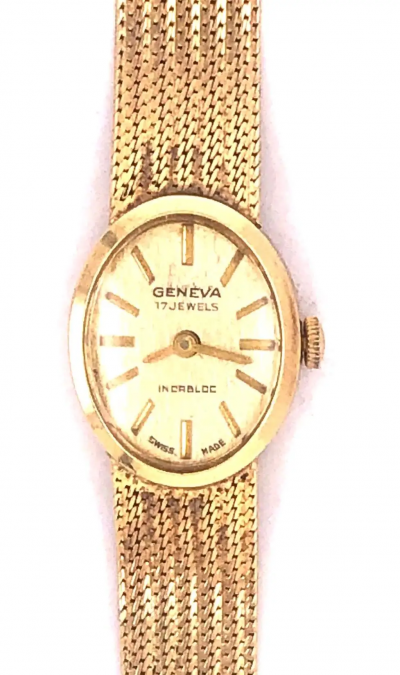 Geneva Mercer Vintage 14 Karat Yellow Gold Geneva Swiss Made Watch