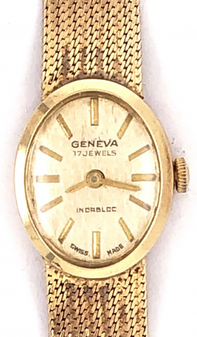 Geneva Mercer Vintage 14 Karat Yellow Gold Geneva Swiss Made Watch