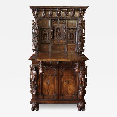 Genoese Cabinet Called Stipo From The Renaissance Period In Walnut