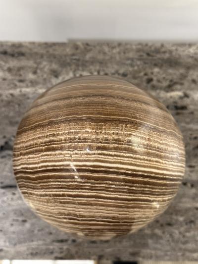Genuine Aragonite Stone in the shape of an Egg with matching base 