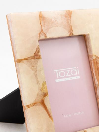Genuine Pink Quartz Glass 5 x 7 photo frame by Tozai Home 2015
