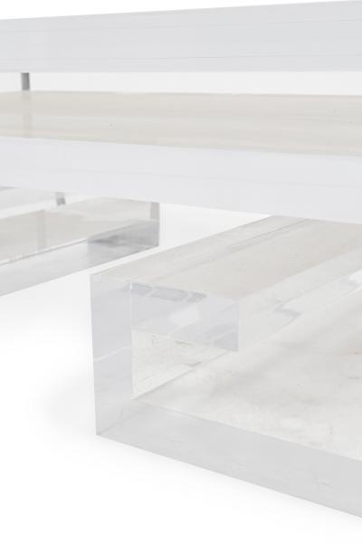 Geoffrey Bradfield GEOFFREY BRADFIELD American Contemporary Greek Key Shaped Lucite Coffee Table