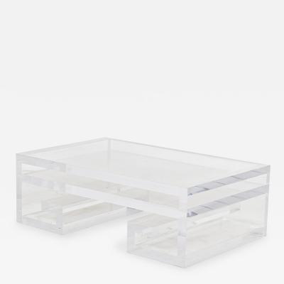 Geoffrey Bradfield GEOFFREY BRADFIELD American Contemporary Greek Key Shaped Lucite Coffee Table