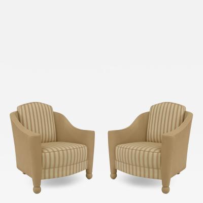 Geoffrey Bradfield Pair of French Art Deco Bergas Arm Chair