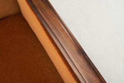 Geometric Armchair with Orange Upholstery Europe First half of the 20th Century